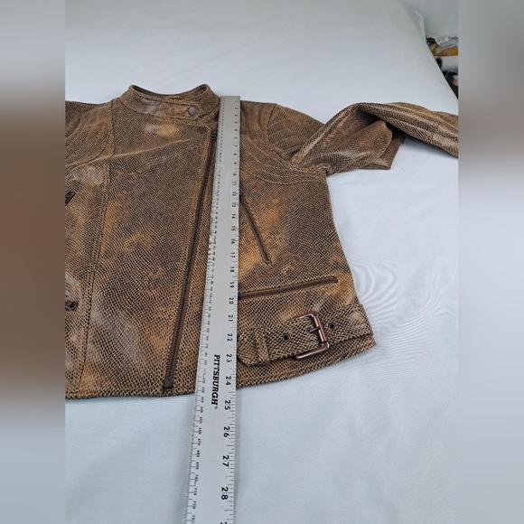 Free People Women's Faux Leather Fenix Snakeskin Moto Jacket Size XL - Picture 14 of 16